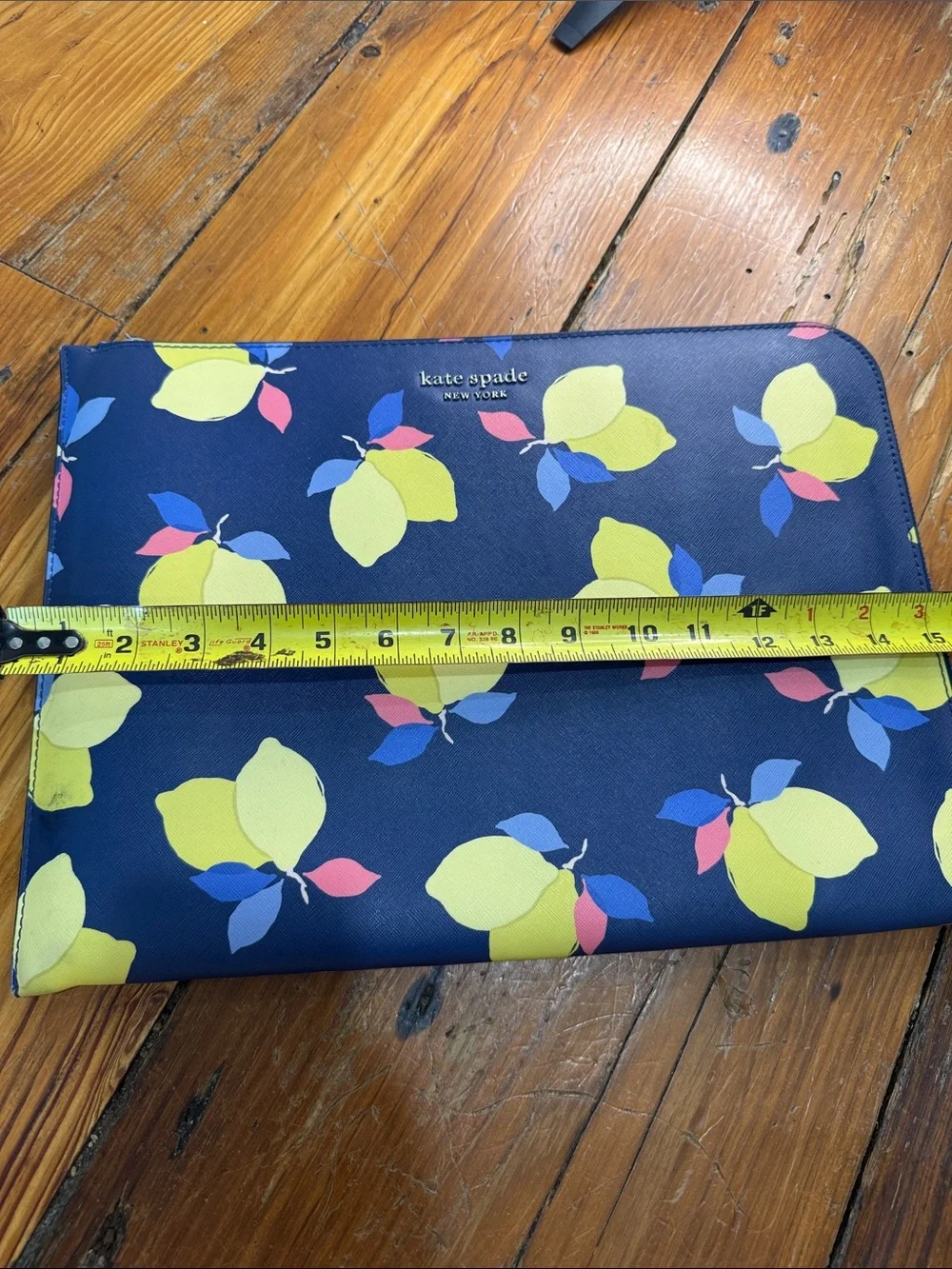 kate spade Navy Cameron Lemon Zest Floral Zip Laptop Sleeve Pouch